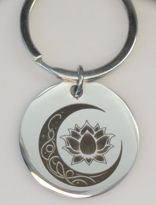 porte clés en acier inoxydable argent gravure marquage couleur brun par technologie laser mopa