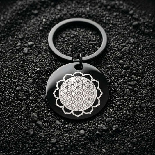 Porte-clefs Bijoux de sac Accessoire de sac noir en acier inoxydable gravé couleur par technologie laser MOPA
