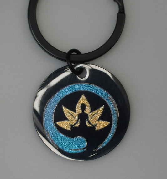 porte clés / bijoux de sacs en acier inoxydable noir gravure marquage couleur par technologie laser mopa
