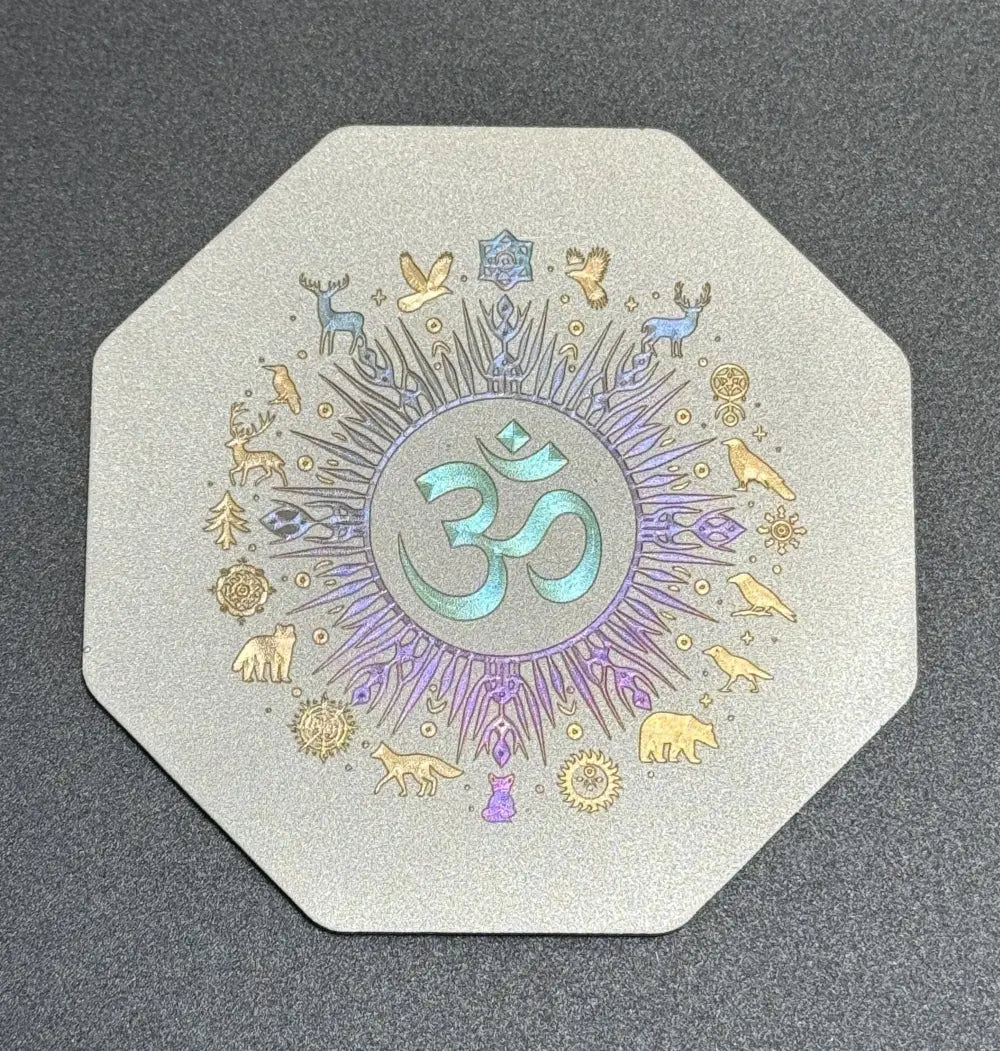 Aum Radiant avec symboles Lux-Kimiya Ornement Inox